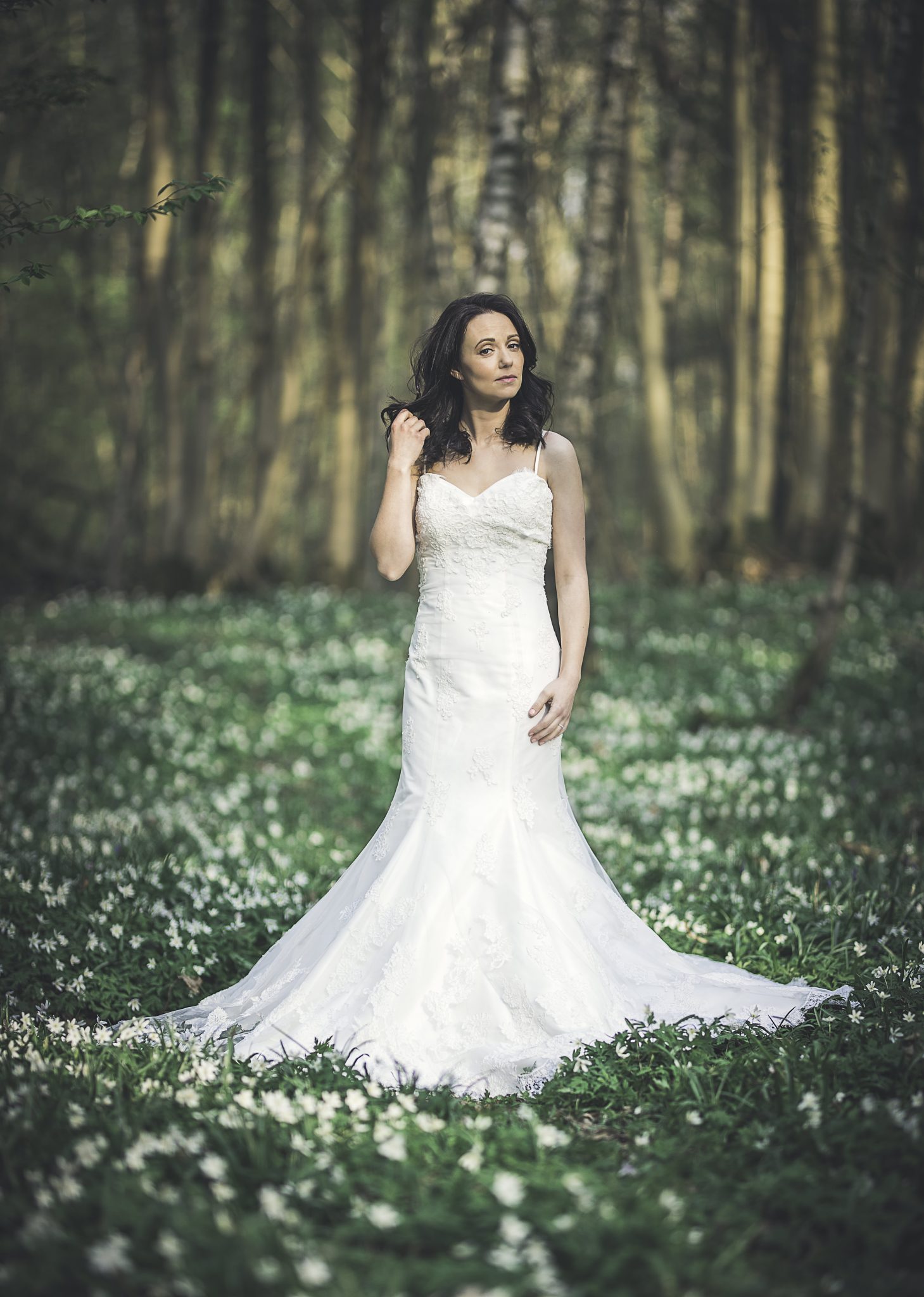 Bride at the Dreys woodland wedding venue