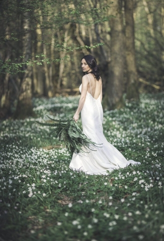 Bride in the woods at the Dreys
