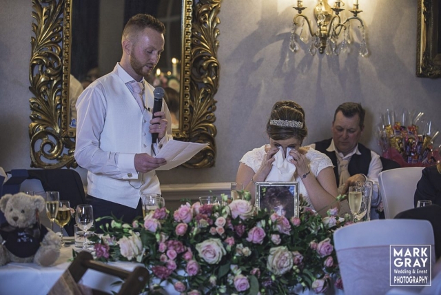 Bride in tears as groom delivers his speech