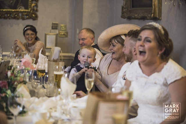 Little page boy has wedding guests in tears of laughter