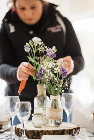 Wedding table wild flowers